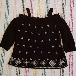 NWOT! Black of the shoulder top